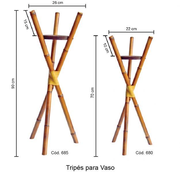 Tripés de Bambu para Vaso